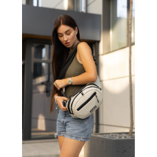 Сумка через плечо женская бананка Sambag Flex серая 30×17×10 см (85351030)