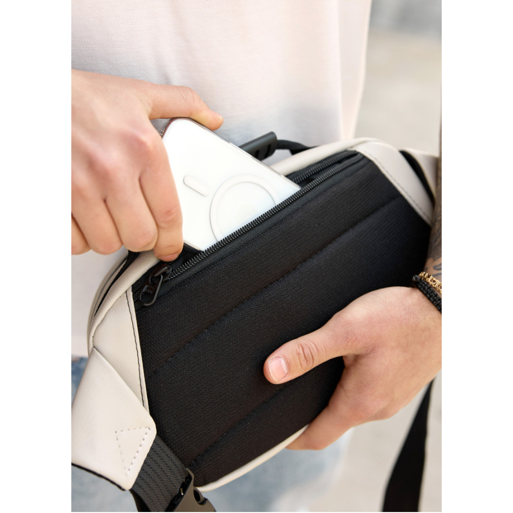 Сумка через плечо бананка Sambag Flex серая 30×17×10 см (85351030m)