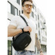 Сумка через плече бананка Sambag Flex чорна тканева 30 × 17 × 10 см (85351065m)