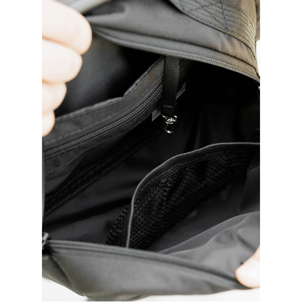 Сумка через плече бананка Sambag Flex чорна тканева 30 × 17 × 10 см (85351065m)