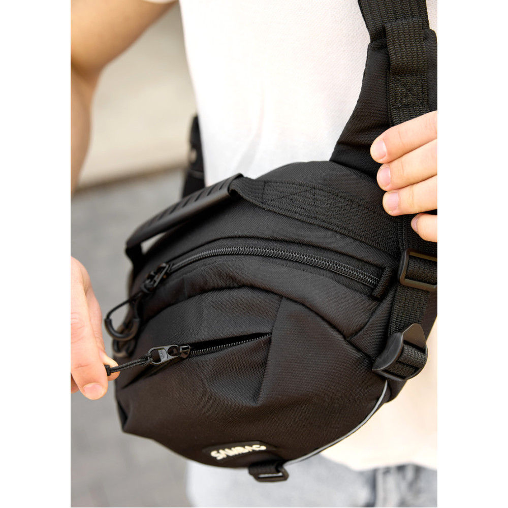 Сумка через плече бананка Sambag Flex Pro чорна 30 × 17 × 15 см (85451065m)