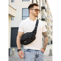 Сумка через плече бананка Sambag Flex Pro чорна 30 × 17 × 15 см (85451065m)