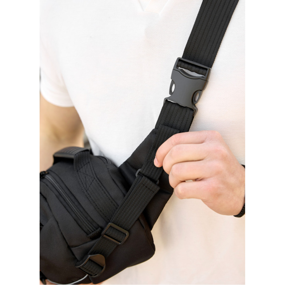 Сумка через плече бананка Sambag Flex Pro чорна 30 × 17 × 15 см (85451065m)