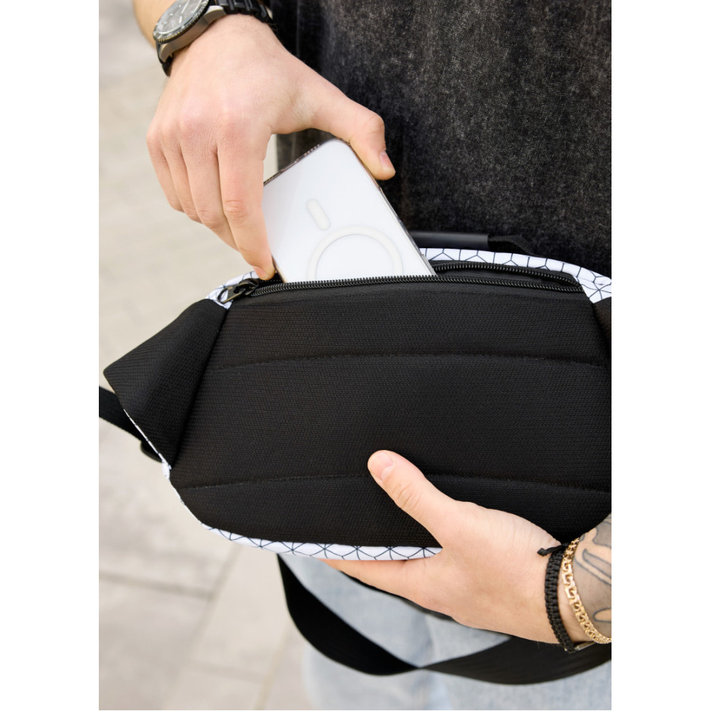 Сумка через плечо бананка Sambag Flex Pro принт "Square" 30×17×15 см (85451150m)