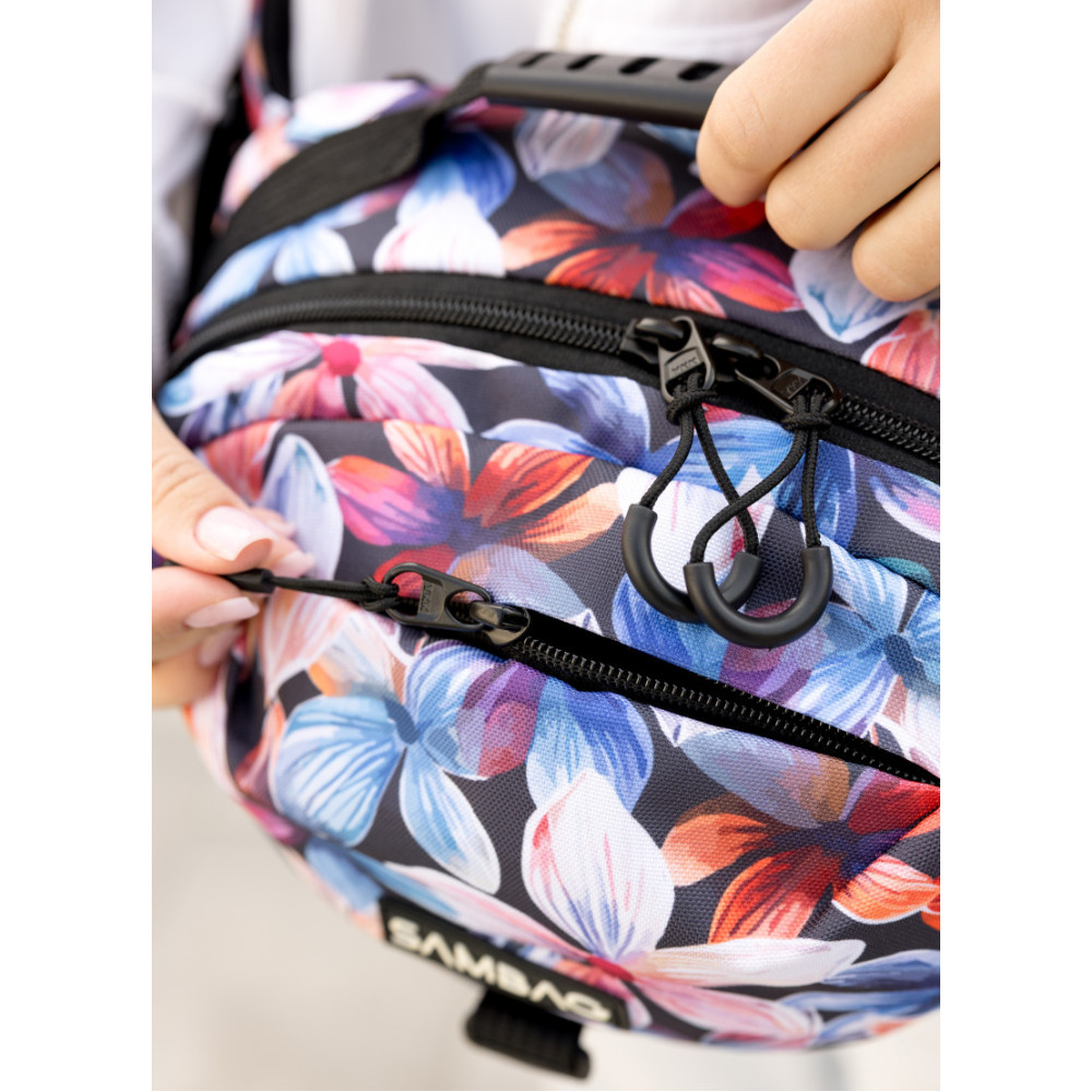 Сумка через плечо женская бананка Sambag Flex Pro принт "Flowers" 30×17×15 см (85451153)