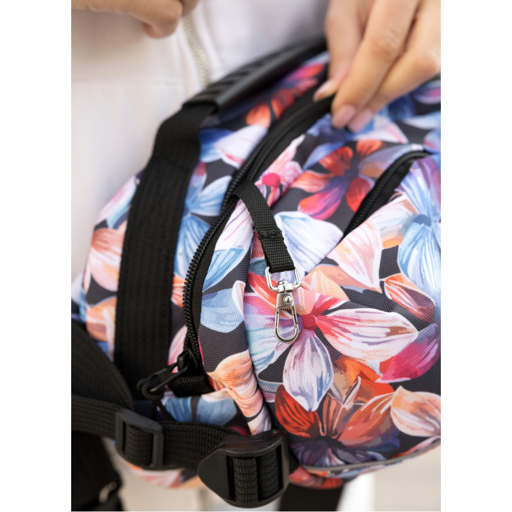 Сумка через плечо женская бананка Sambag Flex Pro принт "Flowers" 30×17×15 см (85451153)