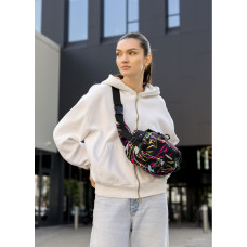 Женская сумка через плечо бананка Sambag Flex Pro принт "ABSTRACT" 30×17×15 см (85451707)