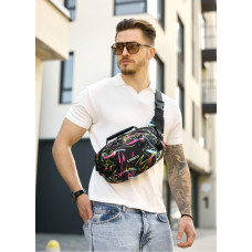 Сумка через плечо бананка Sambag Flex Pro принт "ABSTRACT" 30×17×15 см (85451707m)