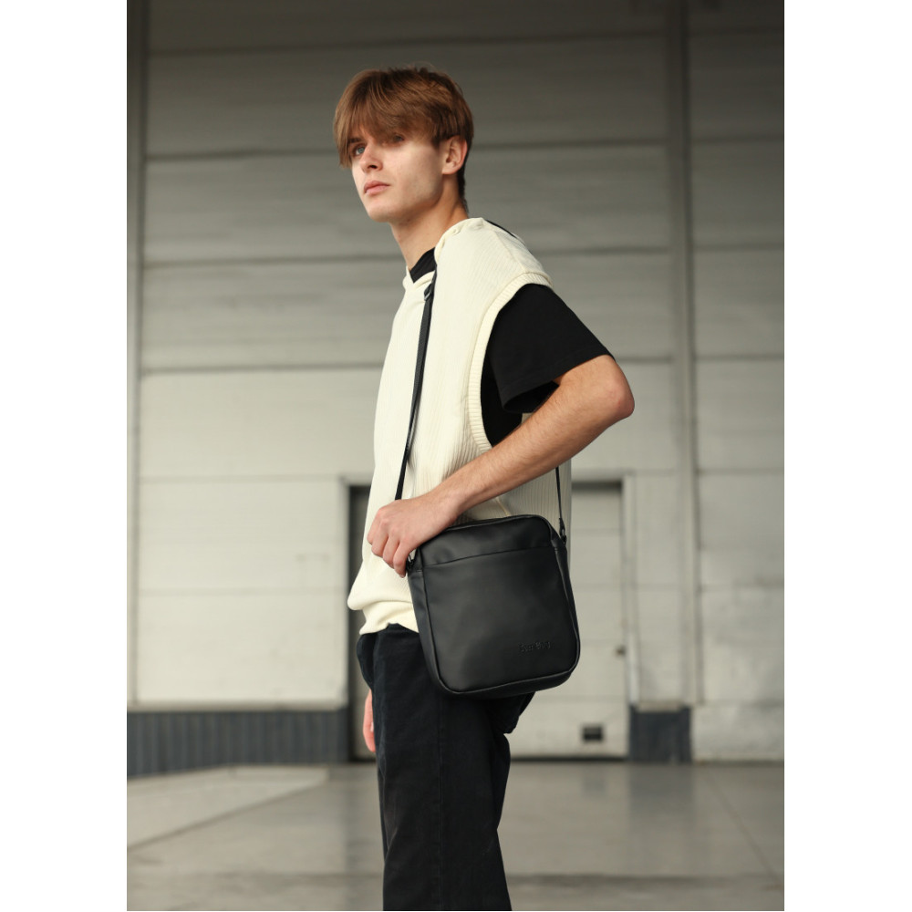 Мужская сумка мессенджер Sambag Makros черная 23 × 19 × 7 см (70220001m)