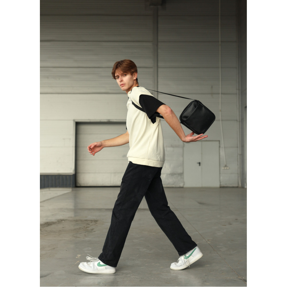 Мужская сумка мессенджер Sambag Makros черная 23 × 19 × 7 см (70220001m)