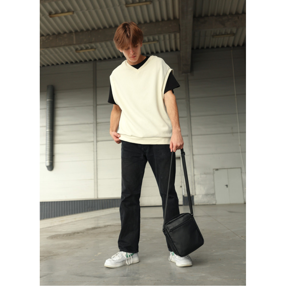 Мужская сумка мессенджер Sambag Makros черная 23 × 19 × 7 см (70220001m)
