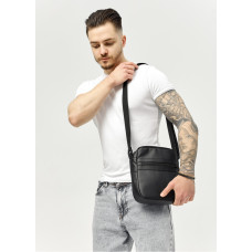 Мужская сумка мессенджер Sambag Makros черная 23 × 19 × 7 см (70278001m)