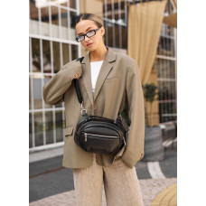 Сумка через плечо женская бананка Sambag Pure черная 30×17×10 см (85515001)
