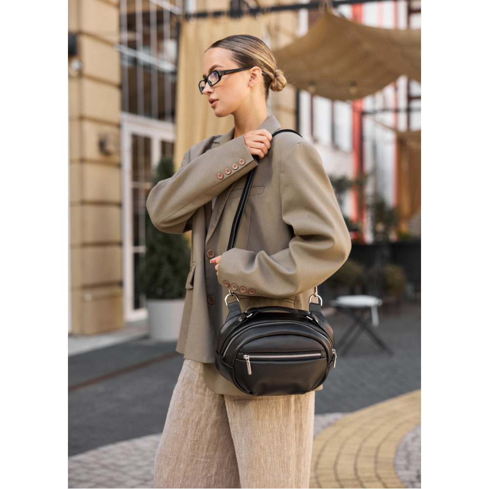Сумка через плечо женская бананка Sambag Pure черная 30×17×10 см (85515001)