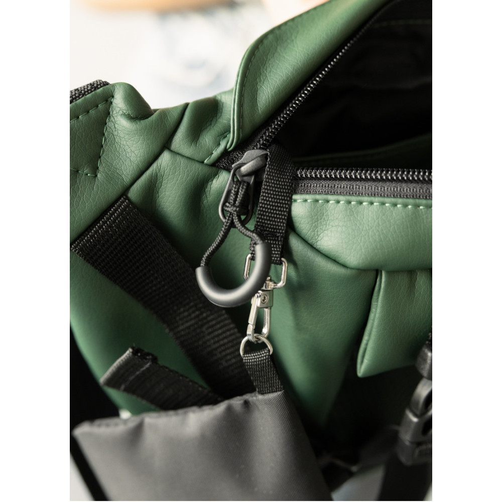Велика жіноча поясна сумка бананка Sambag DynamicDart зелена 38 × 21 × 7 см (80411007)
