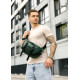 Велика чоловіча сумка бананка Sambag DynamicDart зелена 38 × 21 × 7 см (80411007m)
