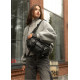 Велика жіноча поясна сумка бананка Sambag DynamicDart графітова 38 × 21 × 7 см (80411009)