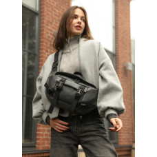 Большая женская поясная сумка бананка Sambag DynamicDart графитовая 38×21×7 см (80411009)