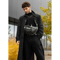 Большая мужская сумка бананка Sambag DynamicDart графитовая 38×21×7 см (80411009m)