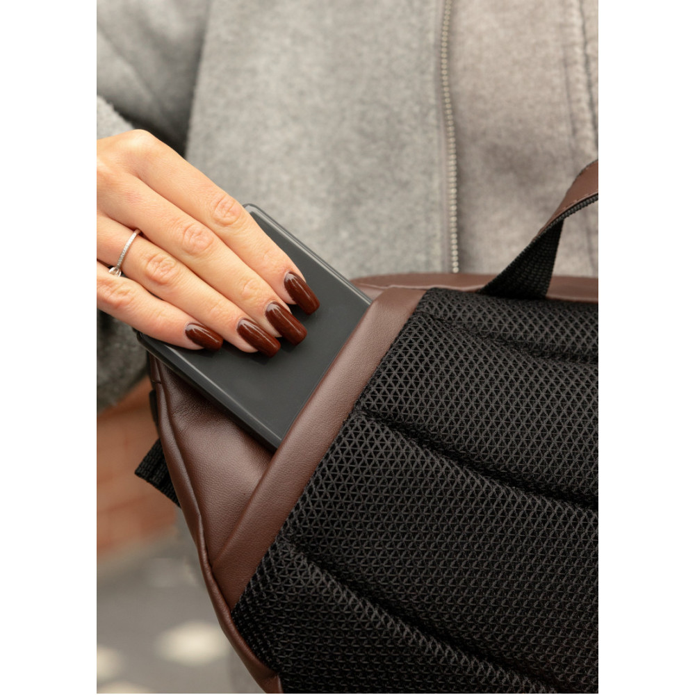 Велика жіноча поясна сумка бананка Sambag DynamicDart коричнева 38 × 21 × 7 см (80411020)