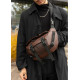 Большая мужская сумка бананка Sambag DynamicDart коричневая 38 × 21 × 7 см (80411020m)