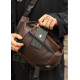 Большая мужская сумка бананка Sambag DynamicDart коричневая 38 × 21 × 7 см (80411020m)