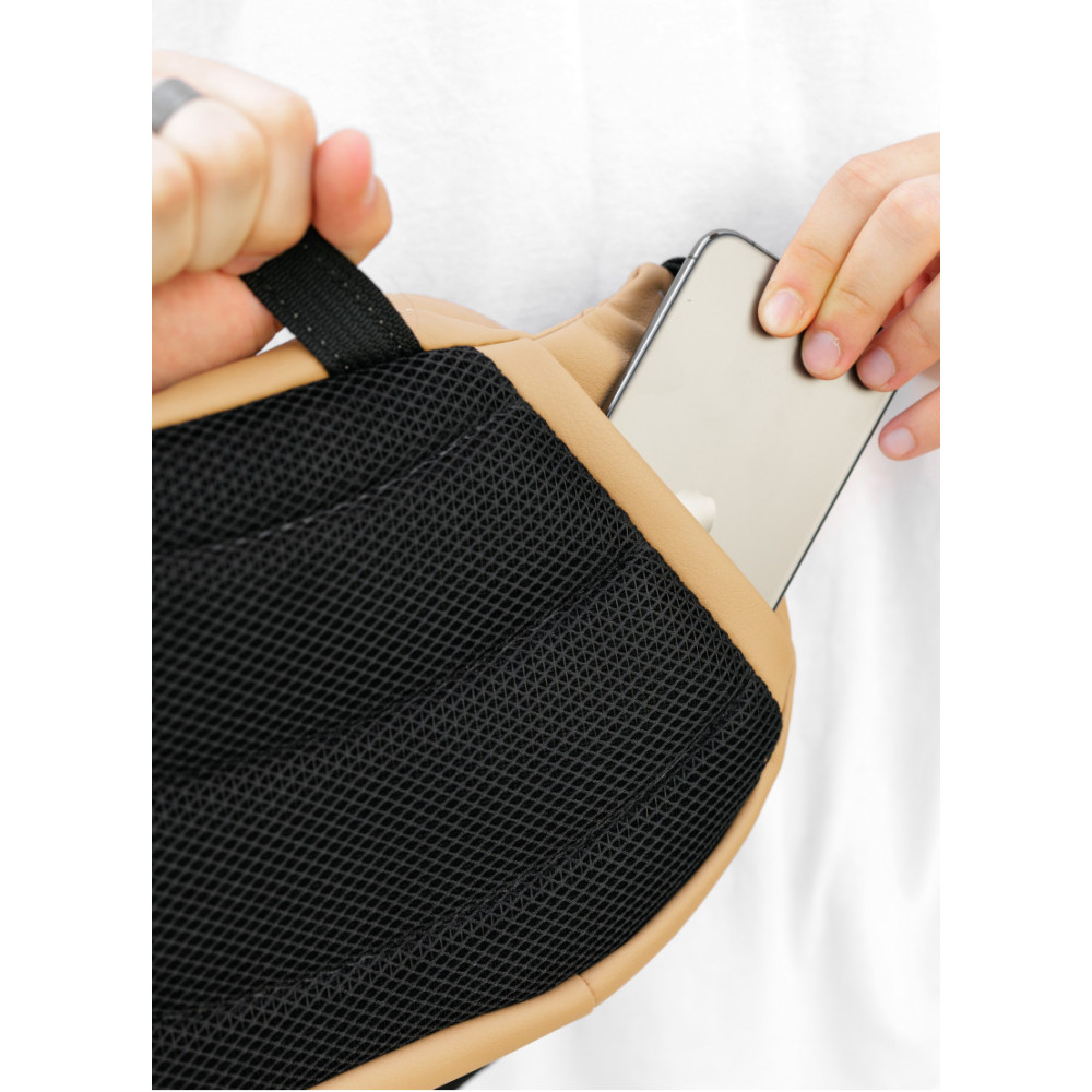 Велика чоловіча сумка бананка Sambag DynamicDart бежева 38 × 21 × 7 см (80411026m)