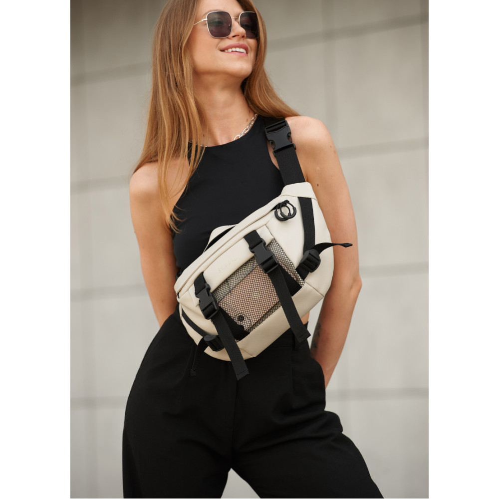Жіноча сумка бананка Sambag Dynamicdart сіра 38 × 21 × 7 см (80411030)
