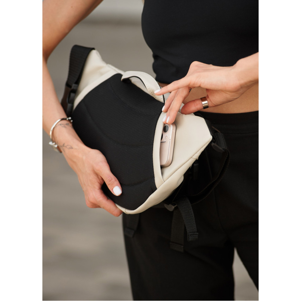 Жіноча сумка бананка Sambag Dynamicdart сіра 38 × 21 × 7 см (80411030)