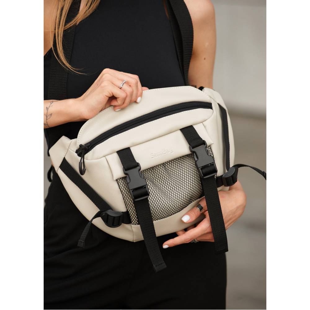 Жіноча сумка бананка Sambag Dynamicdart сіра 38 × 21 × 7 см (80411030)