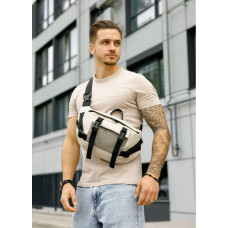 Мужская сумка бананка Sambag Dynamicdart серая 38 × 21 × 7 см (80411030m)