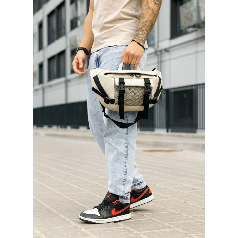 Мужская сумка бананка Sambag Dynamicdart серая 38 × 21 × 7 см (80411030m)