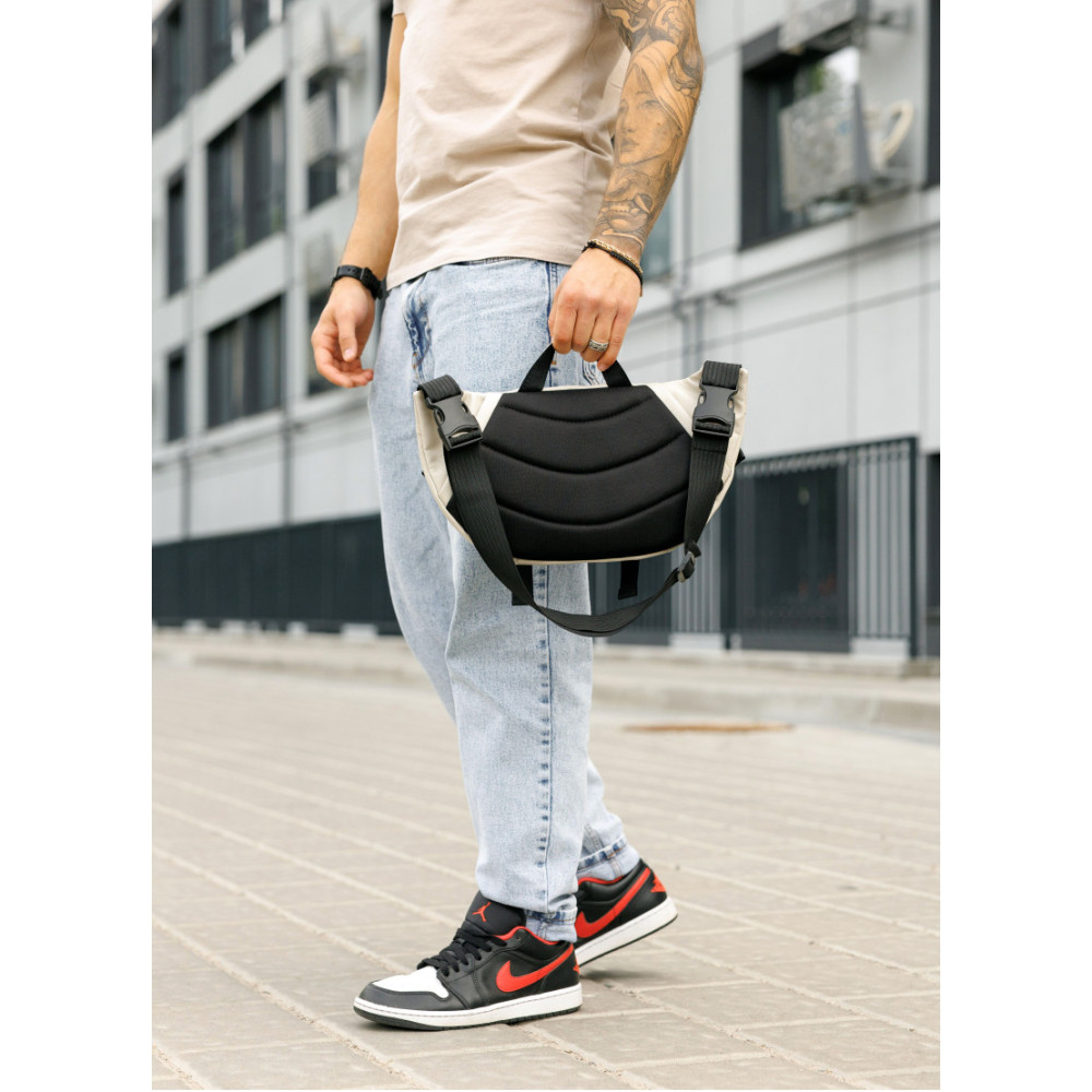Мужская сумка бананка Sambag Dynamicdart серая 38 × 21 × 7 см (80411030m)