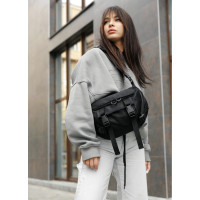 Женская сумка бананка Sambag Dynamicdart черная 38 × 21 × 7 см (80411065)
