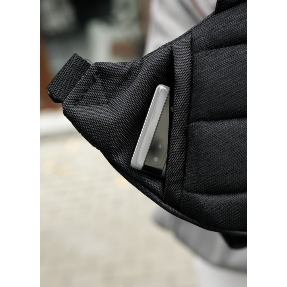 Женская сумка бананка Sambag Dynamicdart черная 38 × 21 × 7 см (80411065)