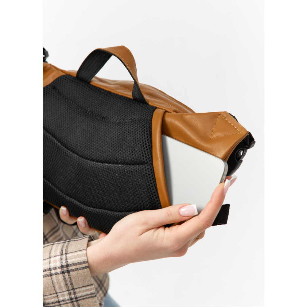 Велика жіноча поясна сумка бананка Sambag DynamicDart руда 38 × 21 × 7 см (80411121)
