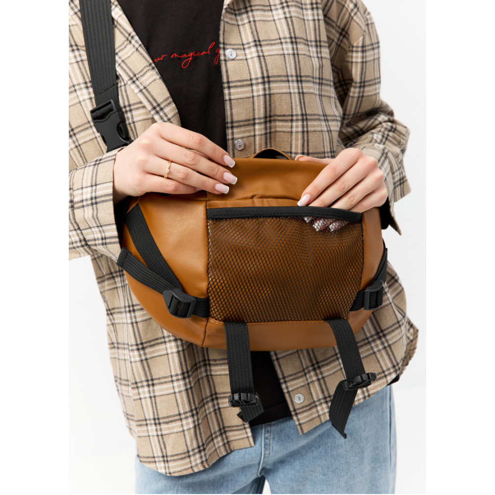 Велика жіноча поясна сумка бананка Sambag DynamicDart руда 38 × 21 × 7 см (80411121)