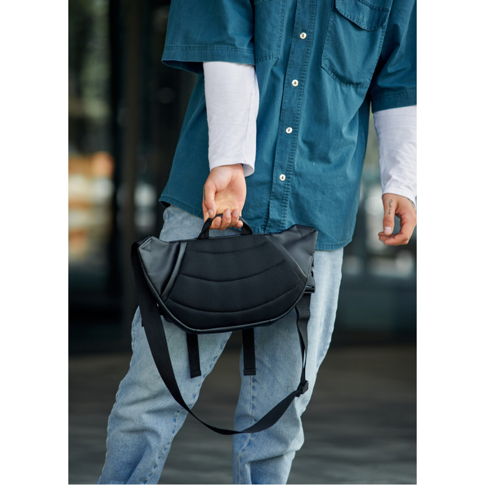 Мужская сумка бананка Sambag Dynamicdart черно-оранжевая 38 × 21 × 7 см (80411129m)