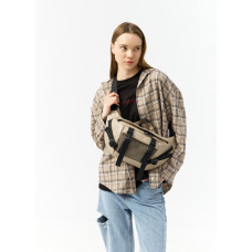 Большая женская поясная сумка бананка Sambag DynamicDart серая 38×21×7 см (80411130)