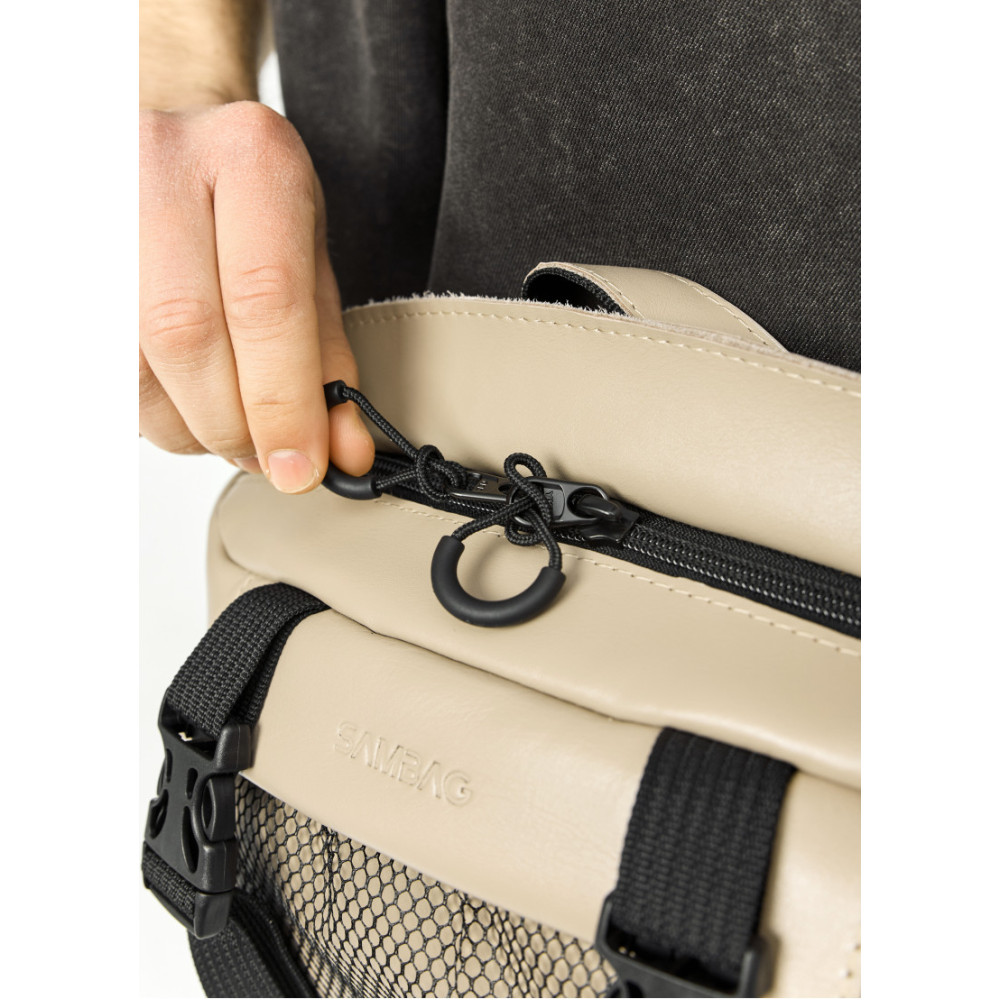 Большая мужская сумка бананка Sambag DynamicDart серая 38 × 21 × 7 см (80411130m)