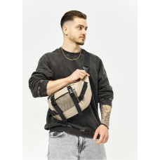 Большая мужская сумка бананка Sambag DynamicDart серая 38 × 21 × 7 см (80411130m)