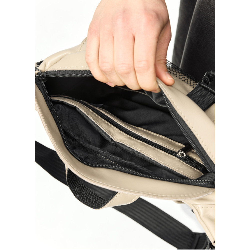 Большая мужская сумка бананка Sambag DynamicDart серая 38 × 21 × 7 см (80411130m)
