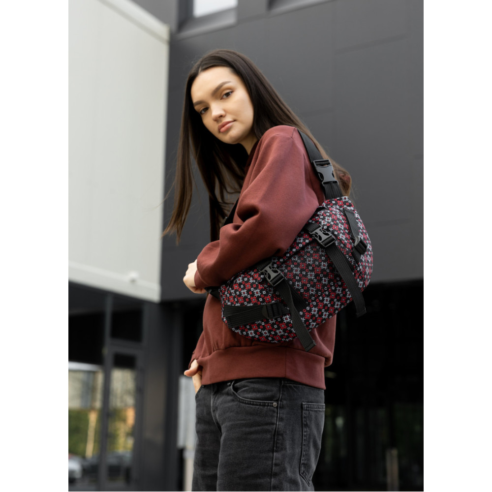 Большая женская поясная сумка бананка Sambag DynamicDart черная 38×21×7 см (80411148)
