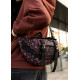 Большая женская поясная сумка бананка Sambag DynamicDart черная 38×21×7 см (80411148)