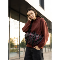 Велика жіноча поясна сумка бананка Sambag DynamicDart чорна 38 × 21 × 7 см (80411148)