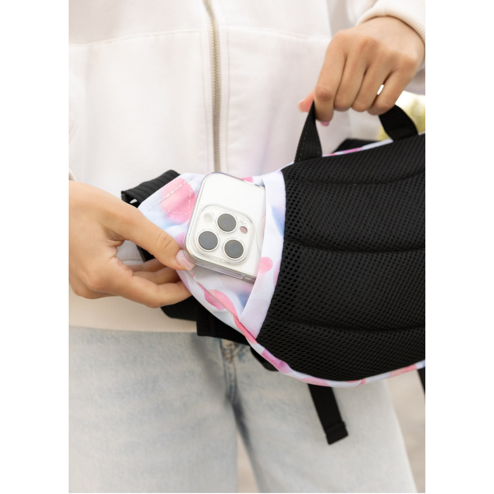 Большая женская поясная сумка бананка Sambag DynamicDart принт "Blush Drop" 38×21×7 см (80411152)