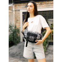 Большая женская поясная сумка бананка Sambag DynamicDart принт "Graphity" 38×21×7 см (80411715)