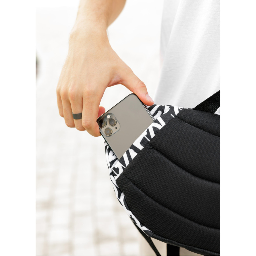Большая мужская сумка бананка Sambag DynamicDart принт "Graphity" 38 × 21 × 7 см (80411715m)