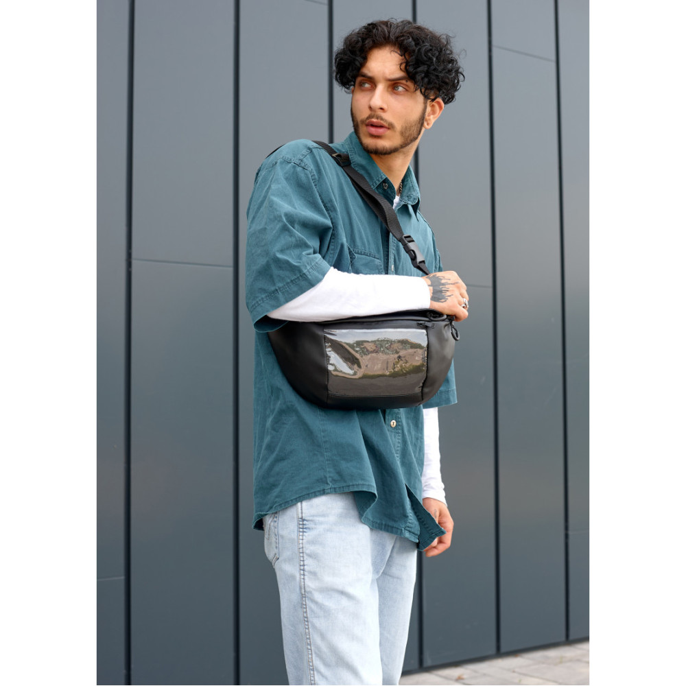 Чоловіча сумка бананка Sambag Dynamicdart чорна 38 × 21 × 7 см (80461001m)