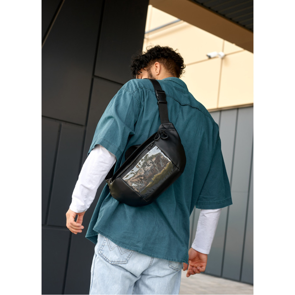 Чоловіча сумка бананка Sambag Dynamicdart чорна 38 × 21 × 7 см (80461001m)